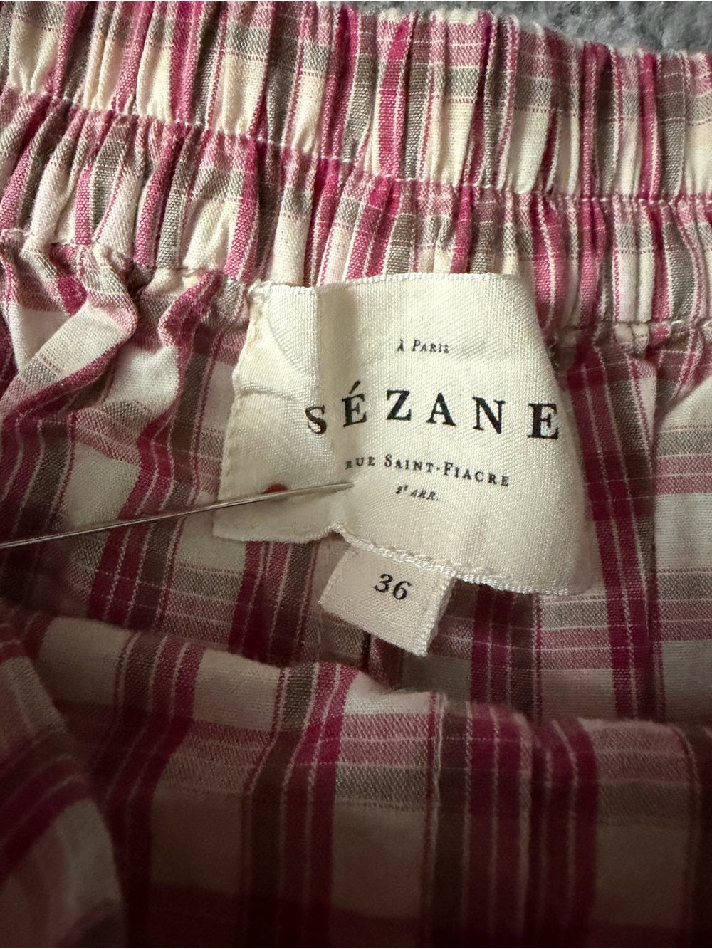 Sezane Pink Plaid Ruffle Hem Shorts - Picture 2 of 4
